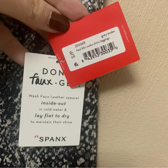 Spanx Faux Leather Snake Shine Leggings Size Small NWT New - Picture 10 of 16